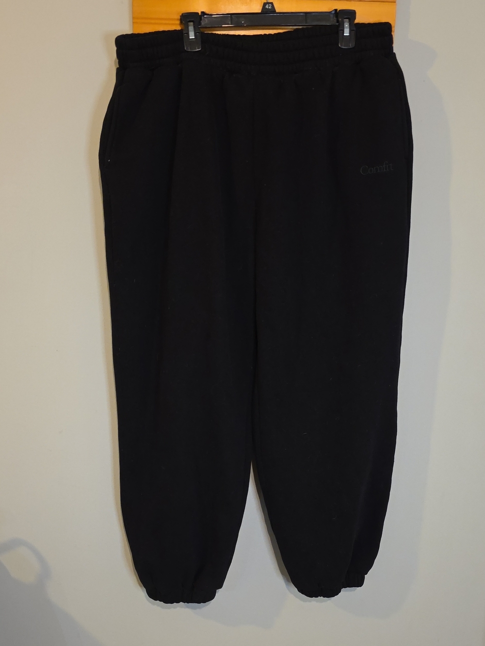 Comfrt Black Jogger Sweatpants Elastic Ankle Fleece Streetwear Plus 3X‎